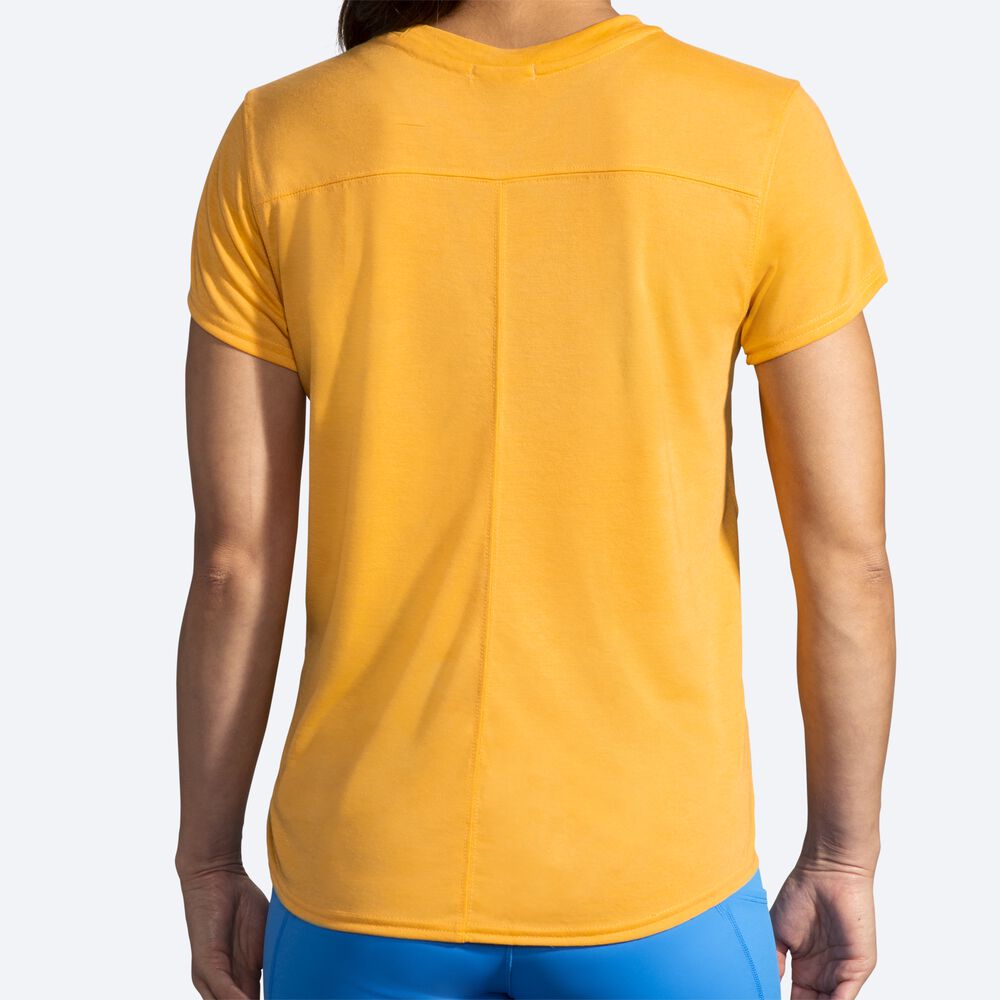 Camiseta Brooks Distance Short Sleeve Mujer Amarillo | Ecuador-67043