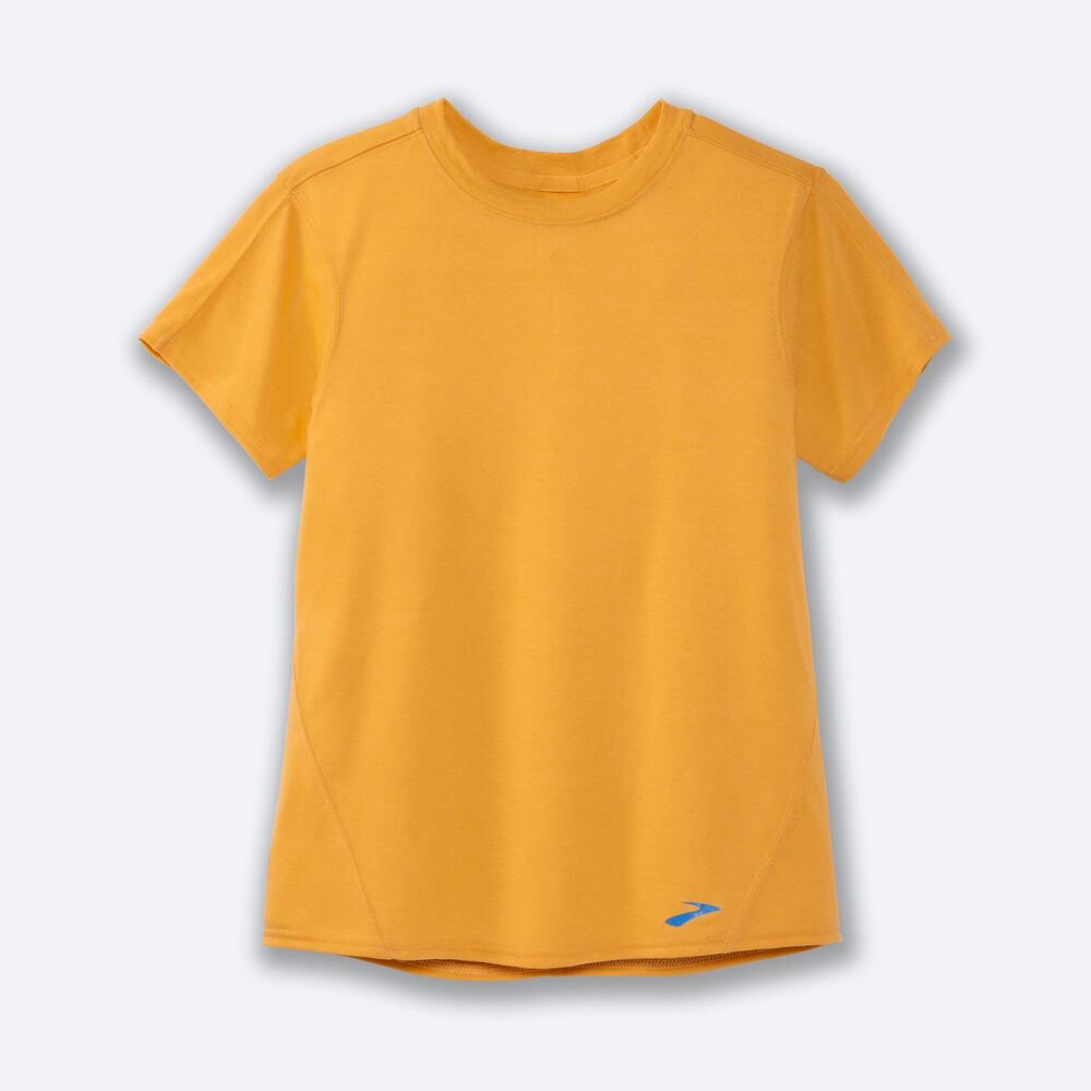 Camiseta Brooks Distance Short Sleeve Mujer Amarillo | Ecuador-67043