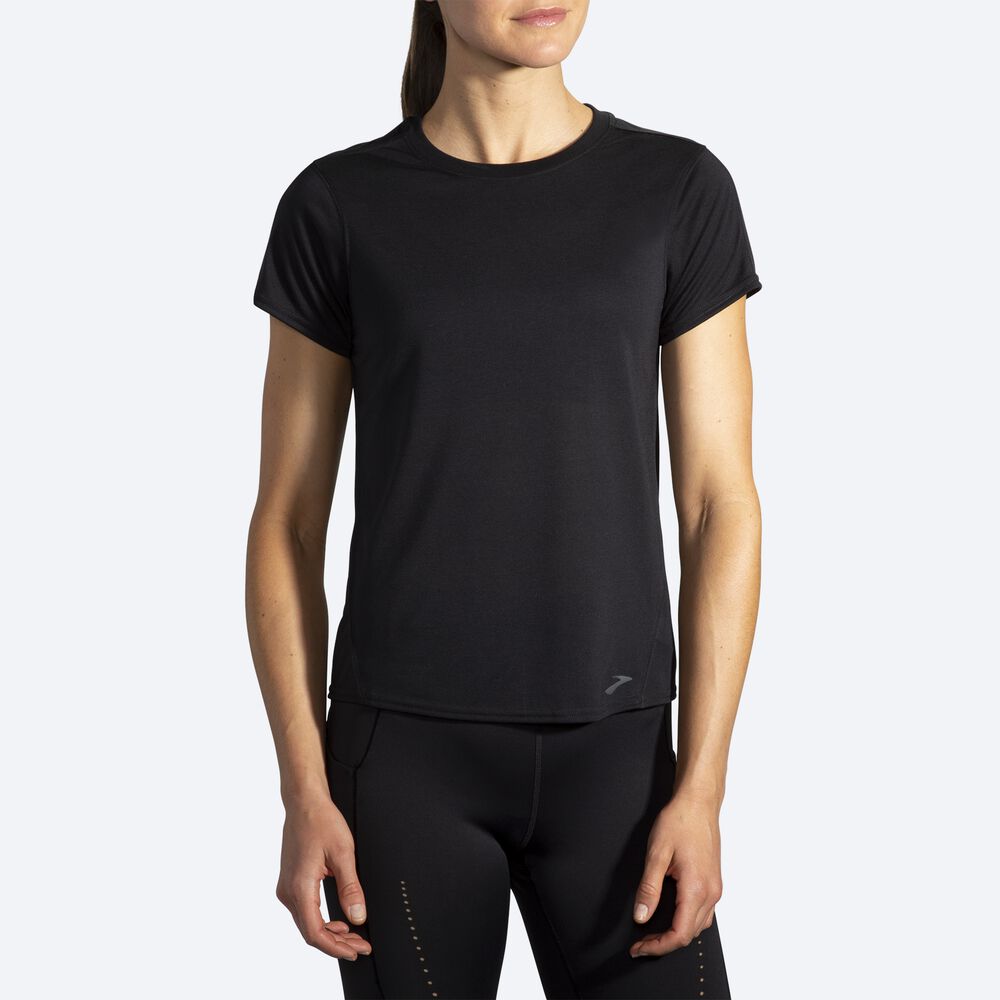 Camiseta Brooks Distance Short Sleeve Mujer Negras | Ecuador-67931