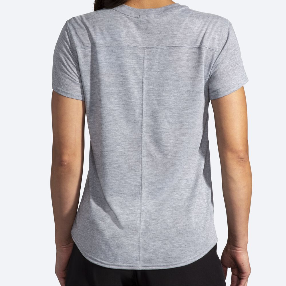 Camiseta Brooks Distance Short Sleeve Mujer Gris | Ecuador-68739