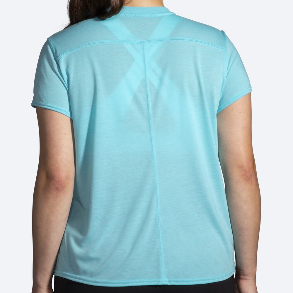 Camiseta Brooks Distance Short Sleeve Mujer Turquesa | Ecuador-72485