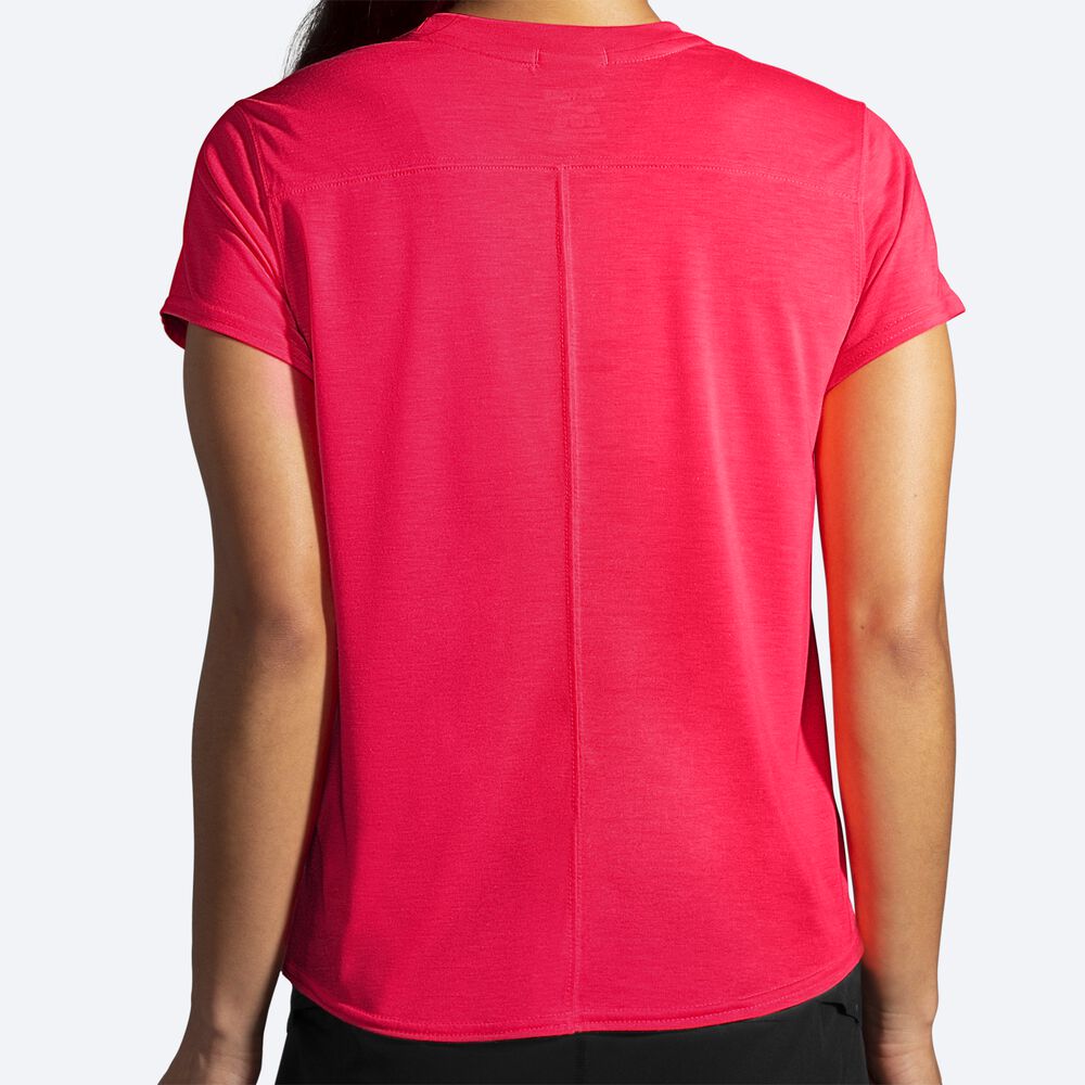 Camiseta Brooks Distance Short Sleeve Mujer Rosas | Ecuador-79086