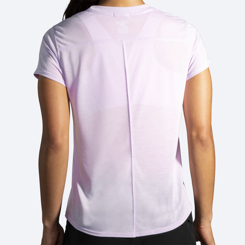 Camiseta Brooks Distance Short Sleeve Mujer Moradas | Ecuador-90487