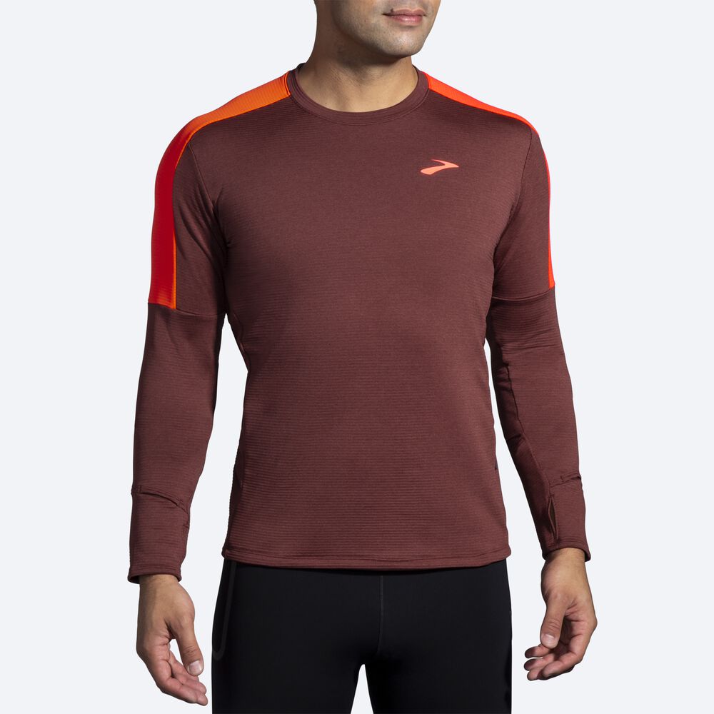 Camiseta Brooks Notch Thermal Long Sleeve 2.0 Hombre Chocolate | Ecuador-06198