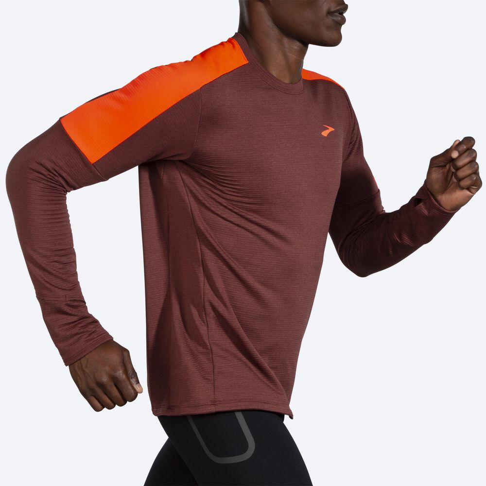 Camiseta Brooks Notch Thermal Long Sleeve 2.0 Hombre Chocolate | Ecuador-06198