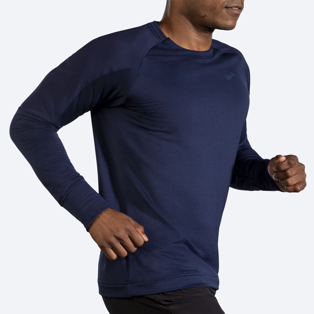 Camiseta Brooks Notch Thermal Long Sleeve Hombre Azul Marino | Ecuador-25796