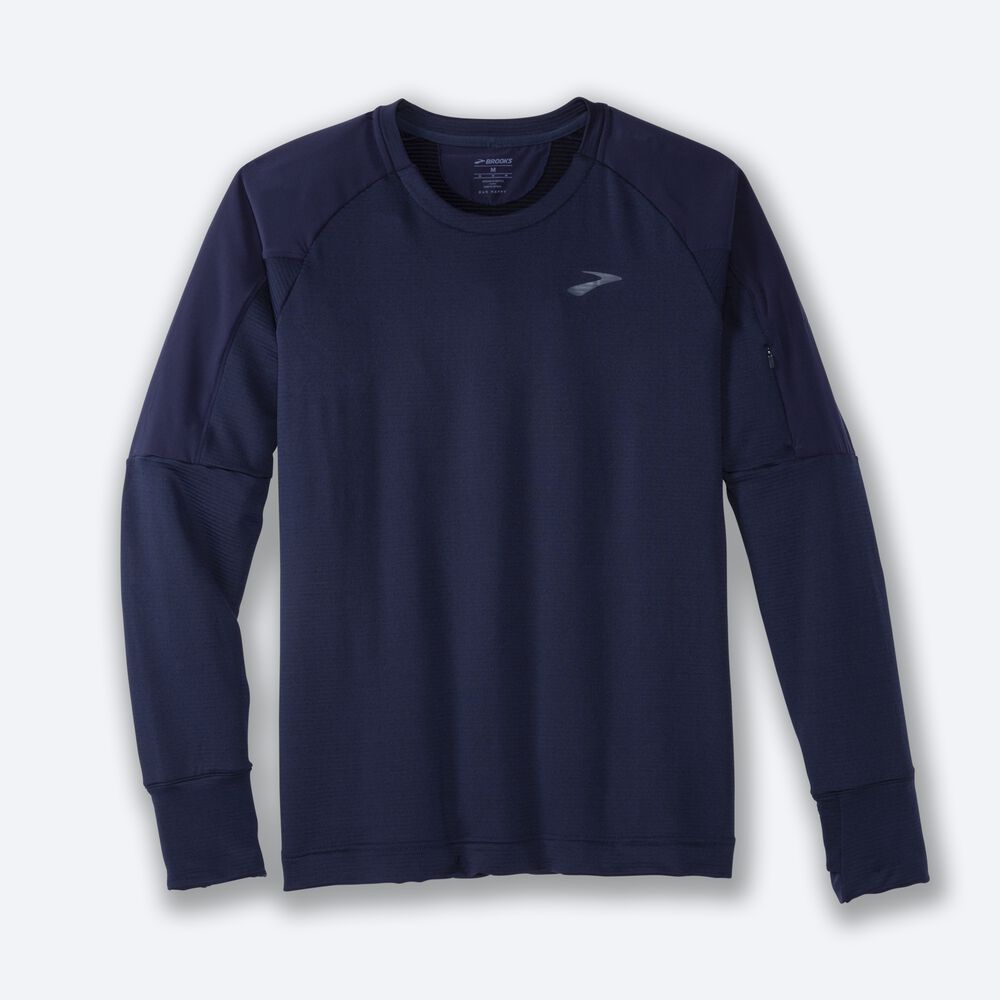 Camiseta Brooks Notch Thermal Long Sleeve Hombre Azul Marino | Ecuador-25796