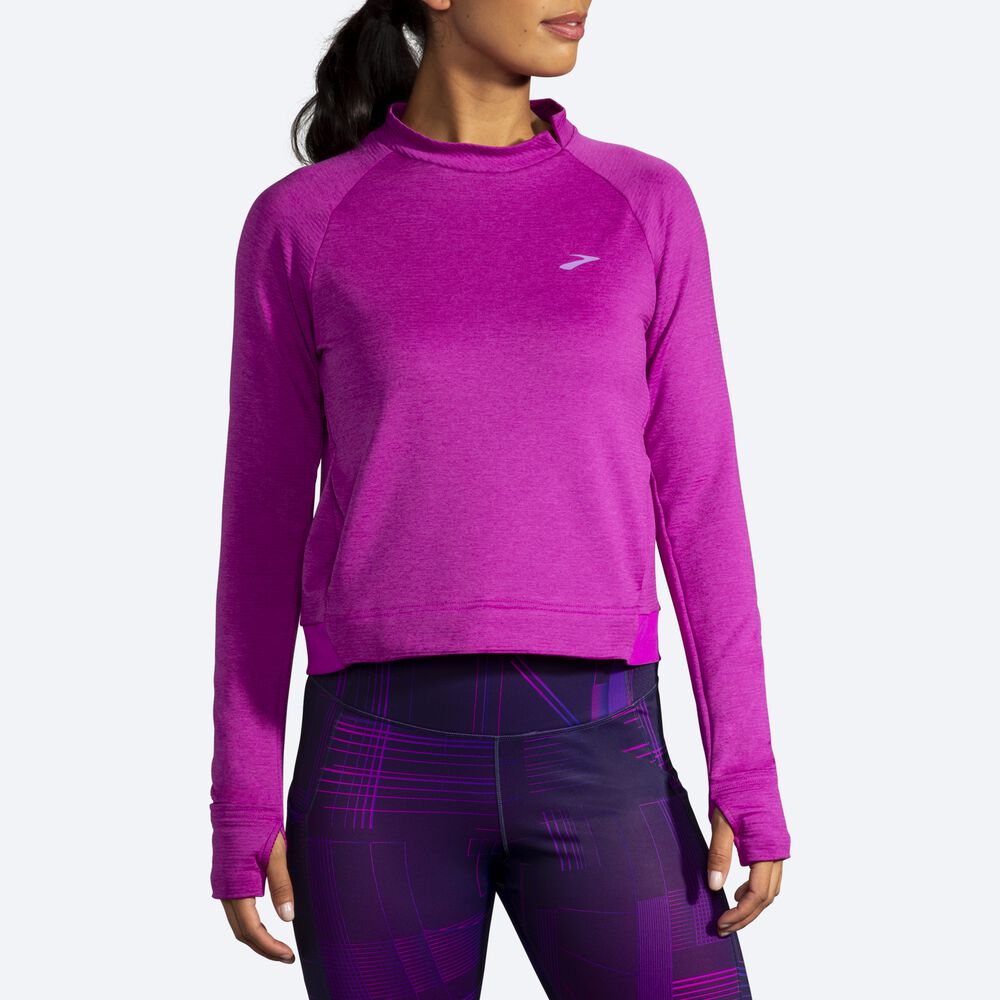 Camiseta Brooks Notch Thermal Long Sleeve Mujer Rosas | Ecuador-51896