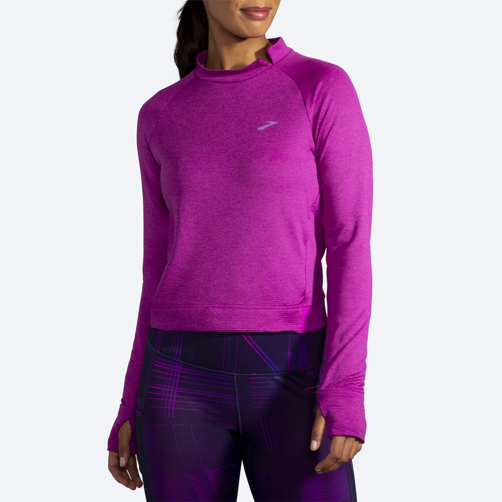 Camiseta Brooks Notch Thermal Long Sleeve Mujer Rosas | Ecuador-51896