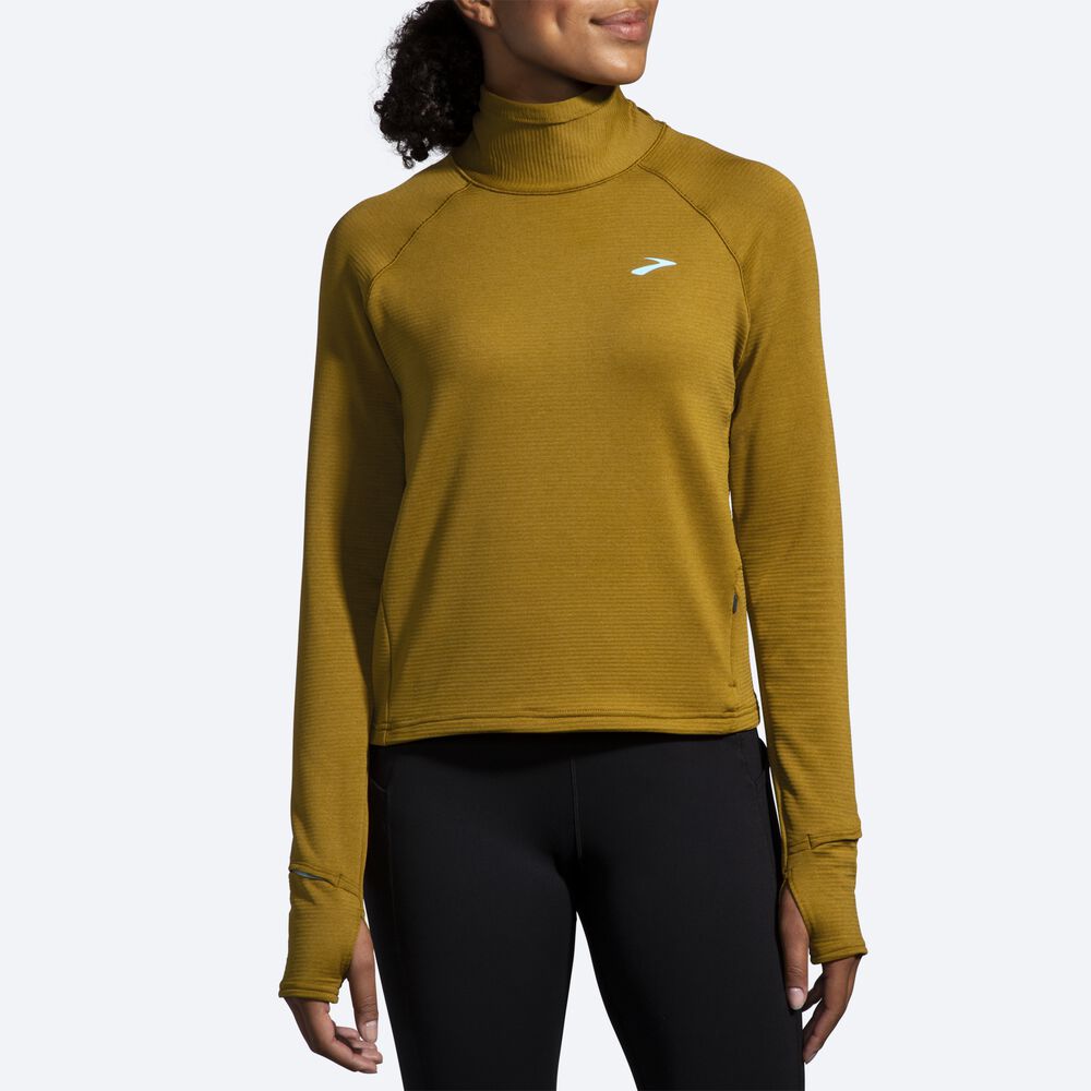 Camiseta Brooks Notch Thermal Long Sleeve 2.0 Mujer Verde Oliva | Ecuador-78615