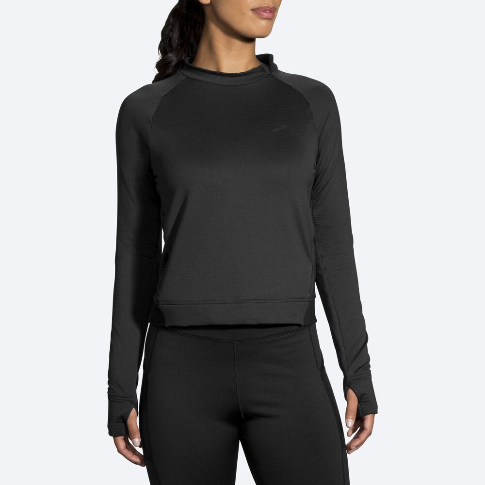 Camiseta Brooks Notch Thermal Long Sleeve Mujer Negras | Ecuador-90843