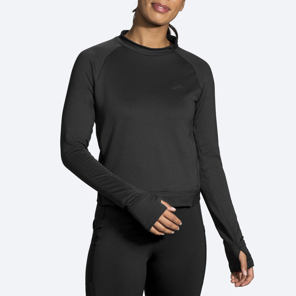 Camiseta Brooks Notch Thermal Long Sleeve Mujer Negras | Ecuador-90843