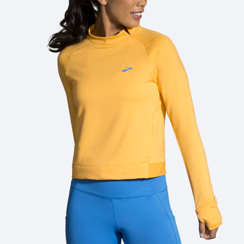 Camiseta Brooks Notch Thermal Long Sleeve Mujer Amarillo | Ecuador-96345