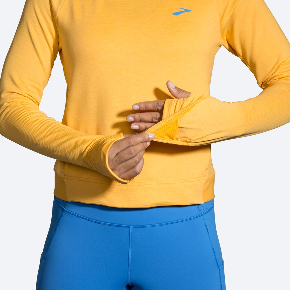 Camiseta Brooks Notch Thermal Long Sleeve Mujer Amarillo | Ecuador-96345