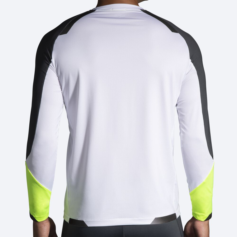 Camiseta Brooks Run Visible Long Sleeve Hombre Blancas | Ecuador-83601