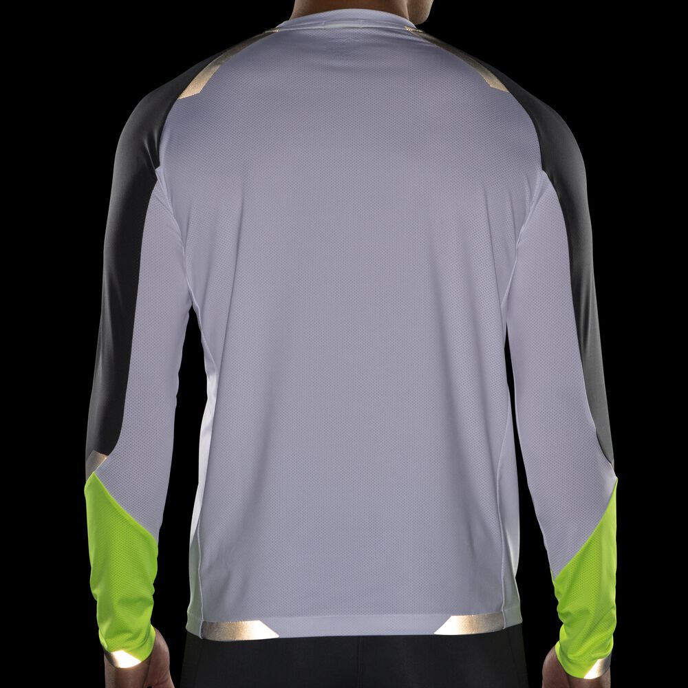 Camiseta Brooks Run Visible Long Sleeve Hombre Blancas | Ecuador-83601