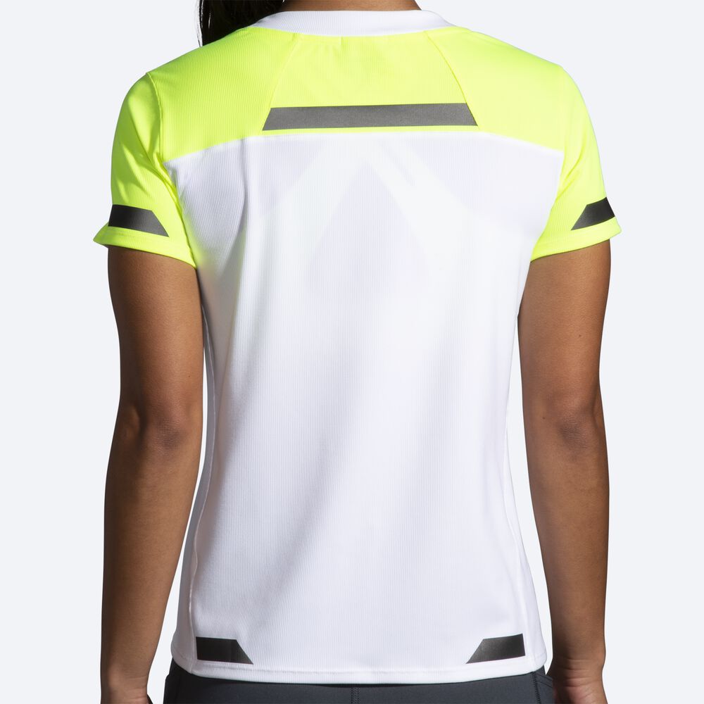 Camiseta Brooks Run Visible Short Sleeve Mujer Blancas | Ecuador-37912