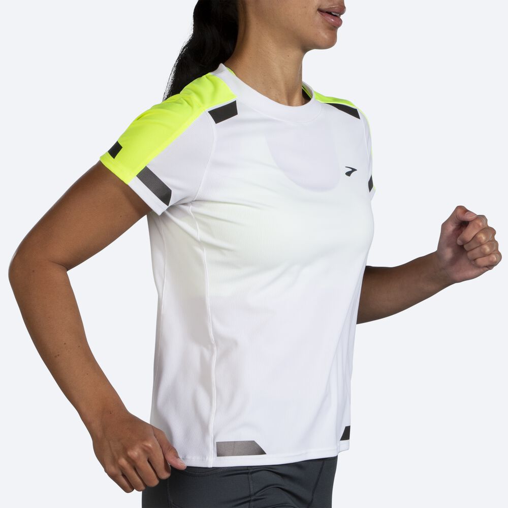 Camiseta Brooks Run Visible Short Sleeve Mujer Blancas | Ecuador-37912