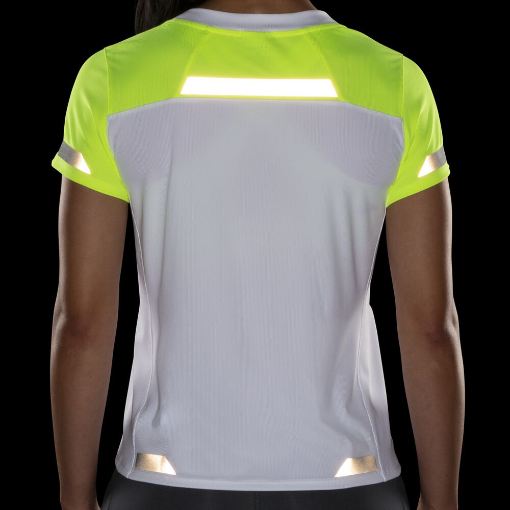 Camiseta Brooks Run Visible Short Sleeve Mujer Blancas | Ecuador-37912