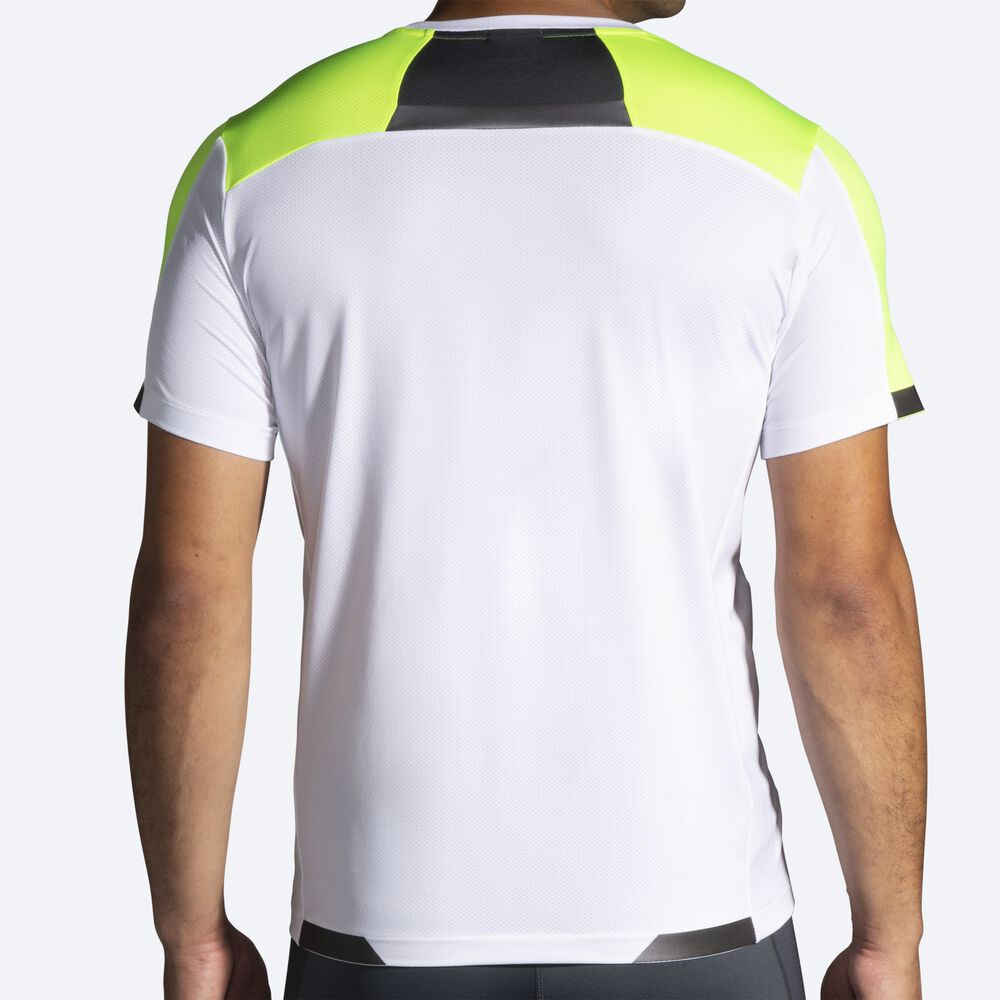 Camiseta Brooks Run Visible Short Sleeve Hombre Blancas | Ecuador-87124