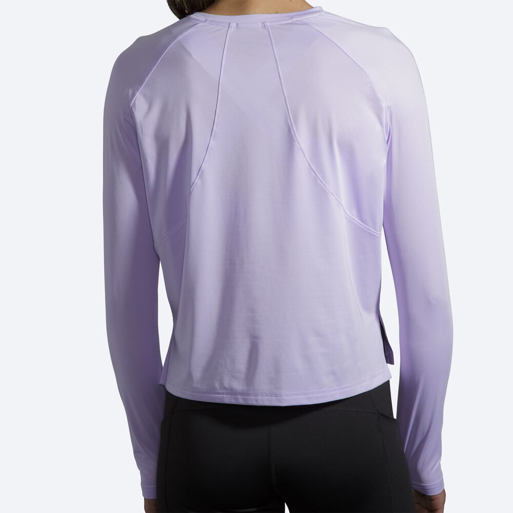 Camiseta Brooks Sprint Free Long Sleeve Mujer Moradas Gris | Ecuador-19358