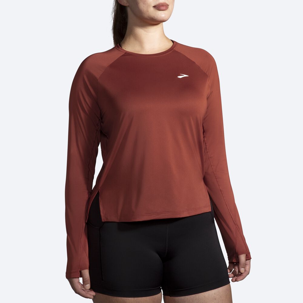 Camiseta Brooks Sprint Free Long Sleeve Mujer Cobra | Ecuador-28710