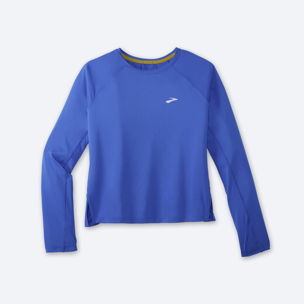 Camiseta Brooks Sprint Free Long Sleeve Mujer Azules | Ecuador-30241