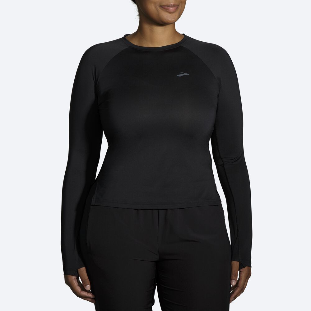 Camiseta Brooks Sprint Free Long Sleeve Mujer Negras | Ecuador-36057