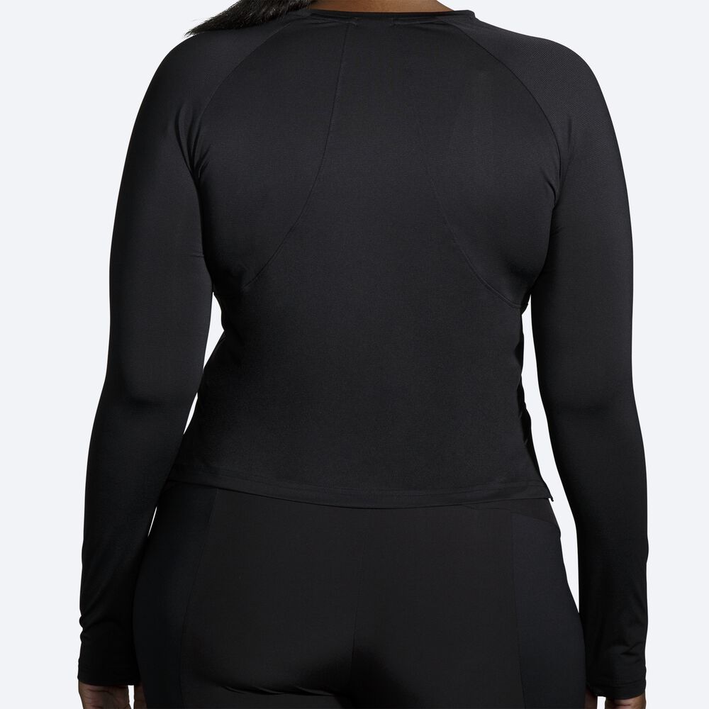 Camiseta Brooks Sprint Free Long Sleeve Mujer Negras | Ecuador-36057