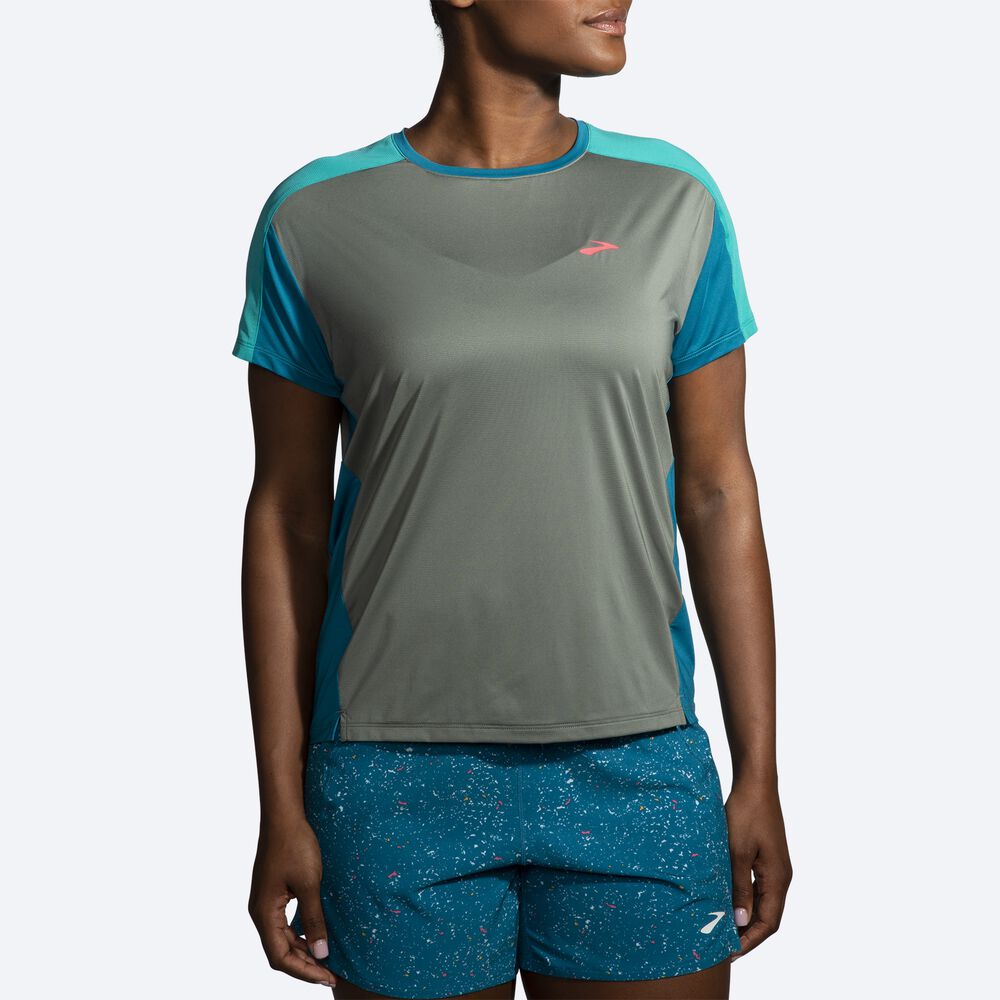 Camiseta Brooks Sprint Free Short Sleeve 2.0 Mujer Verde | Ecuador-23940