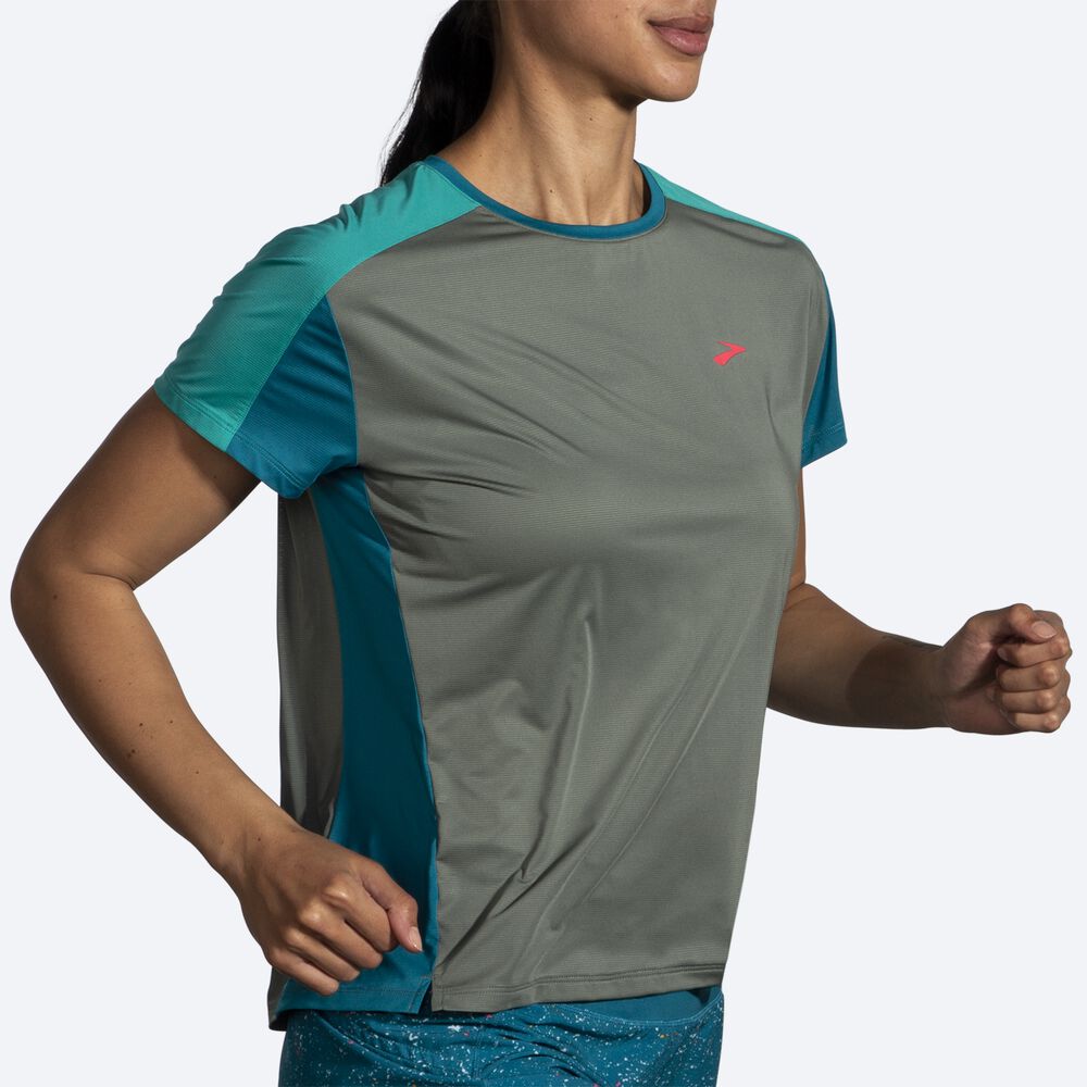 Camiseta Brooks Sprint Free Short Sleeve 2.0 Mujer Verde | Ecuador-23940