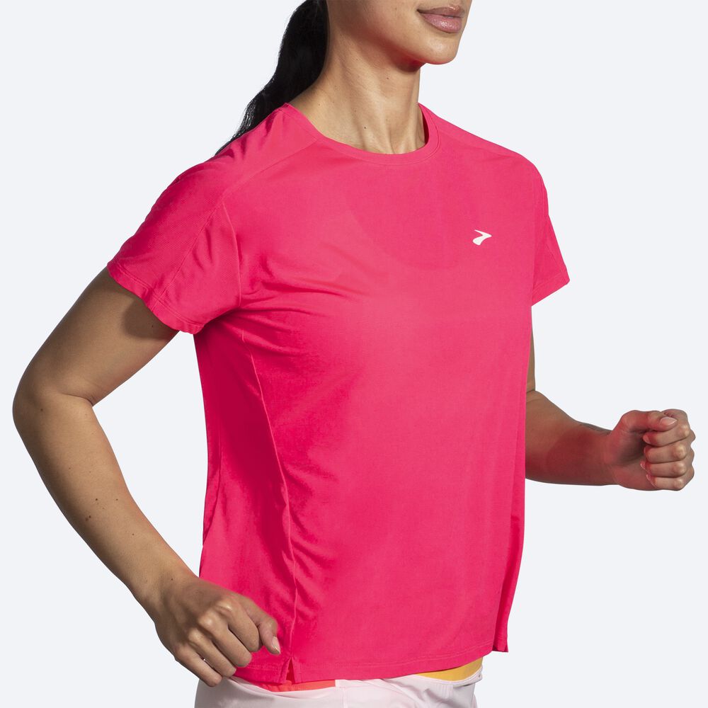 Camiseta Brooks Sprint Free Short Sleeve 2.0 Mujer Rosas | Ecuador-49786