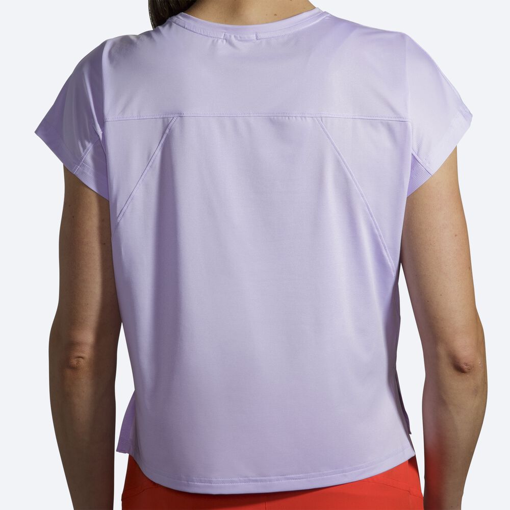 Camiseta Brooks Sprint Free Short Sleeve Mujer Moradas Gris | Ecuador-54938