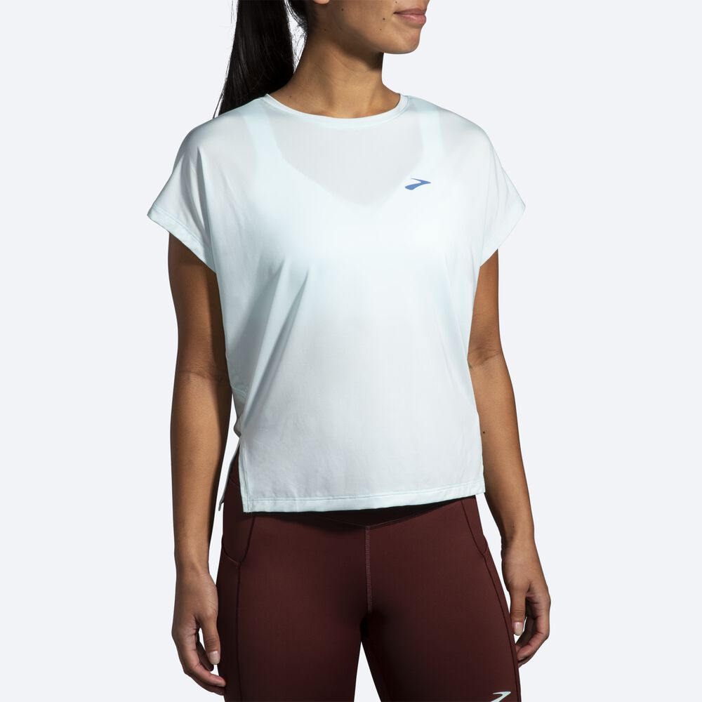 Camiseta Brooks Sprint Free Short Sleeve Mujer Azules | Ecuador-61037