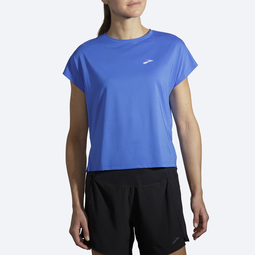 Camiseta Brooks Sprint Free Short Sleeve Mujer Azules | Ecuador-64780