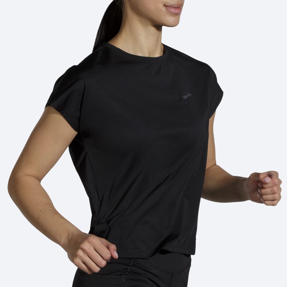 Camiseta Brooks Sprint Free Short Sleeve Mujer Negras | Ecuador-89102