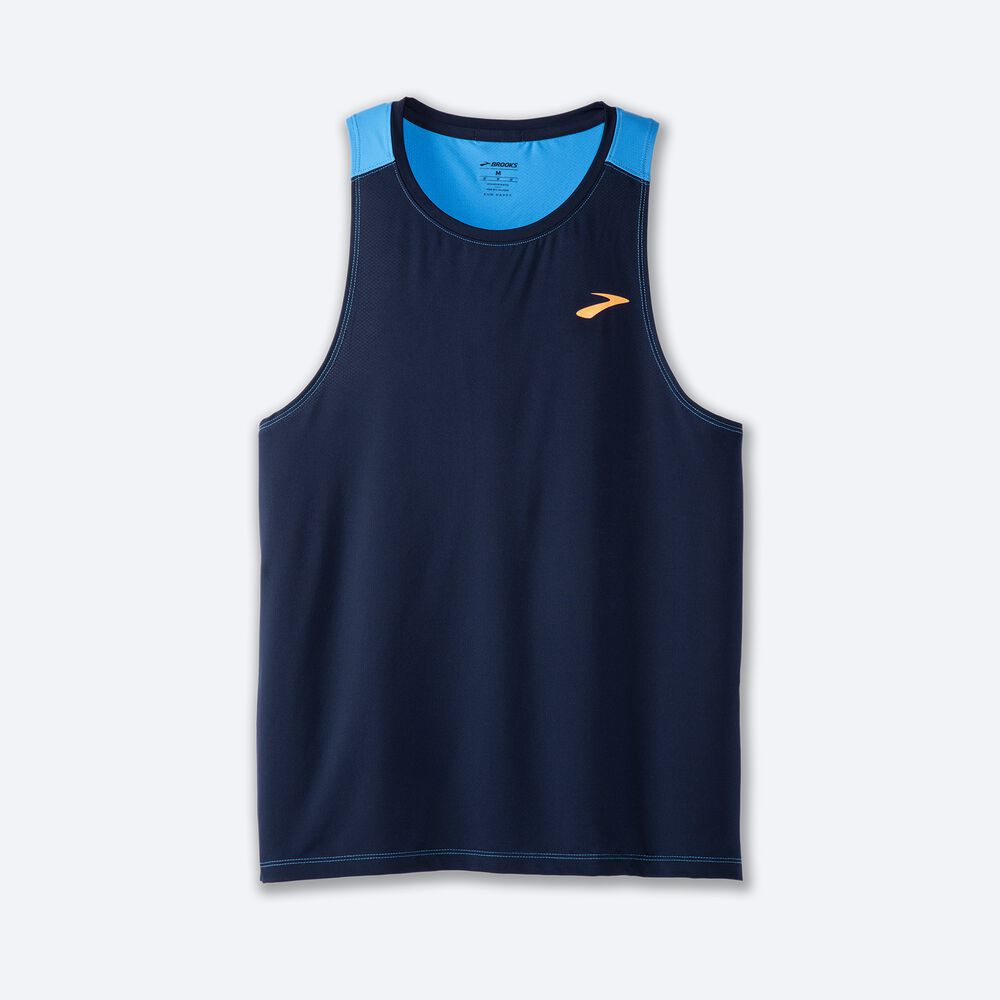 Camiseta Tirantes Brooks Atmosphere Singlet 2.0 Hombre Azul Marino | Ecuador-28916