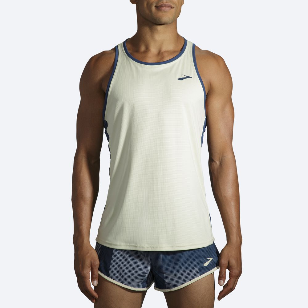 Camiseta Tirantes Brooks Atmosphere Singlet Hombre Naranjas/Indigo | Ecuador-35086