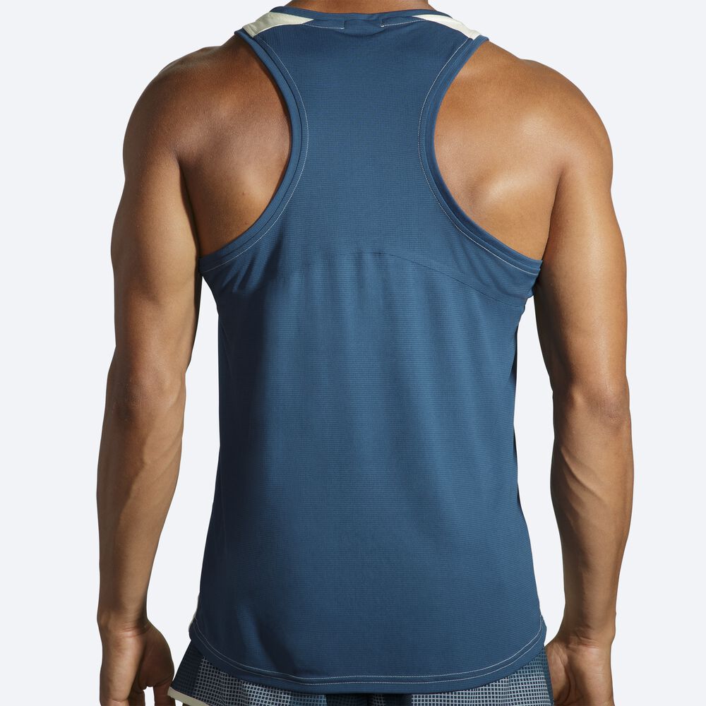 Camiseta Tirantes Brooks Atmosphere Singlet Hombre Naranjas/Indigo | Ecuador-35086