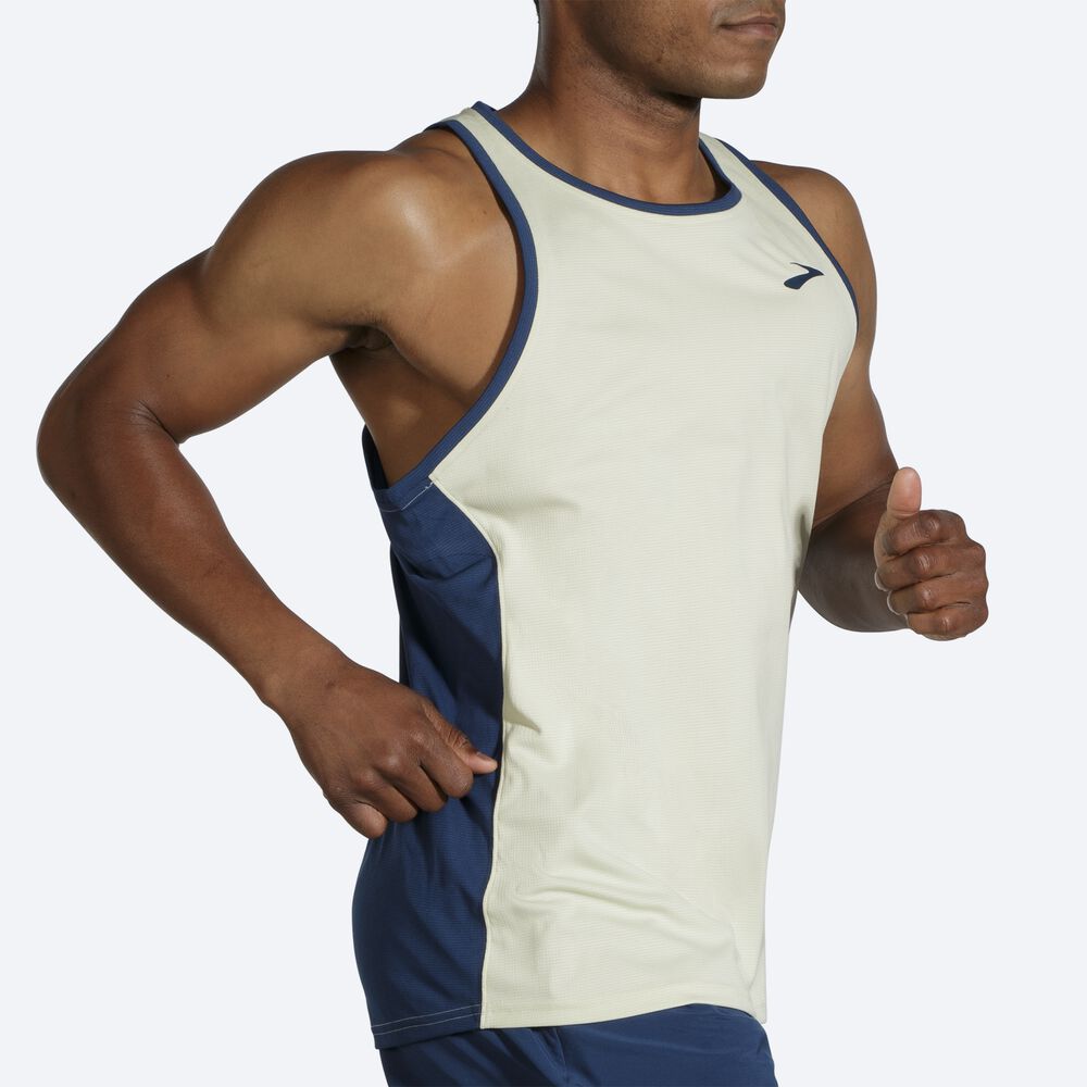 Camiseta Tirantes Brooks Atmosphere Singlet Hombre Naranjas/Indigo | Ecuador-35086