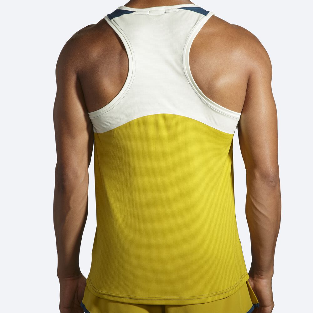 Camiseta Tirantes Brooks Atmosphere Singlet Hombre Indigo/Naranjas | Ecuador-35216