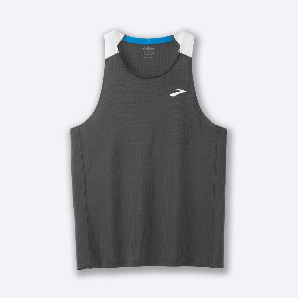 Camiseta Tirantes Brooks Atmosphere Singlet Hombre Gris Oscuro/Gris | Ecuador-40813