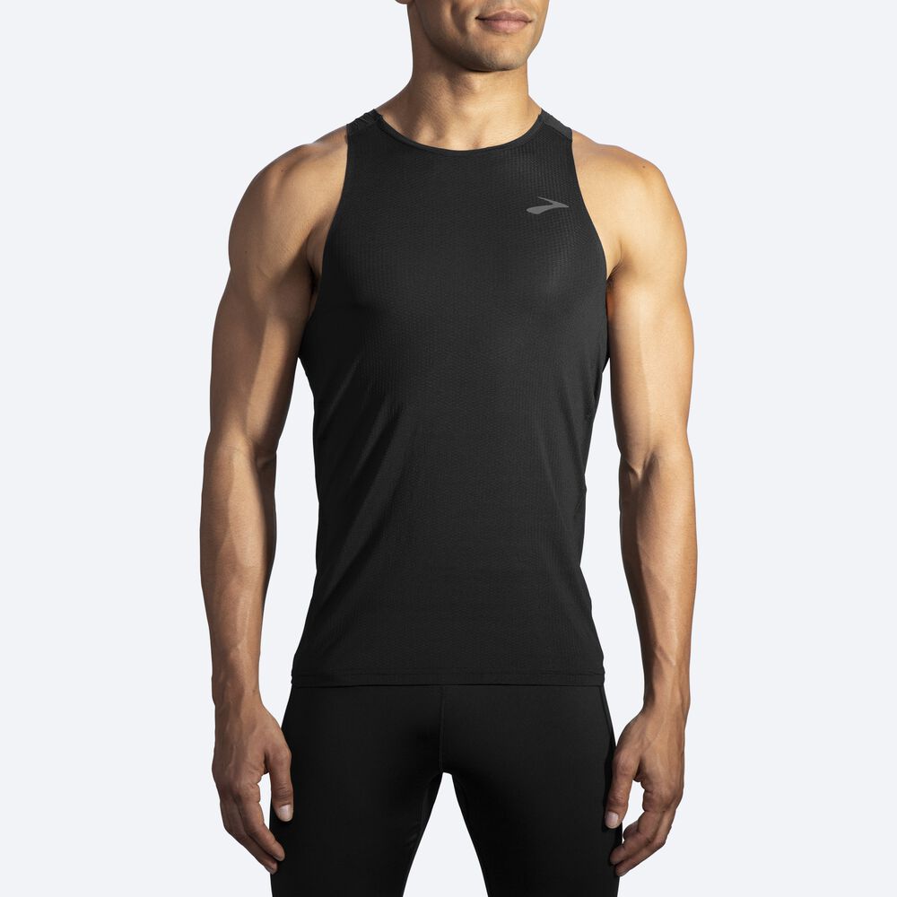 Camiseta Tirantes Brooks Atmosphere Singlet Hombre Negras | Ecuador-47529