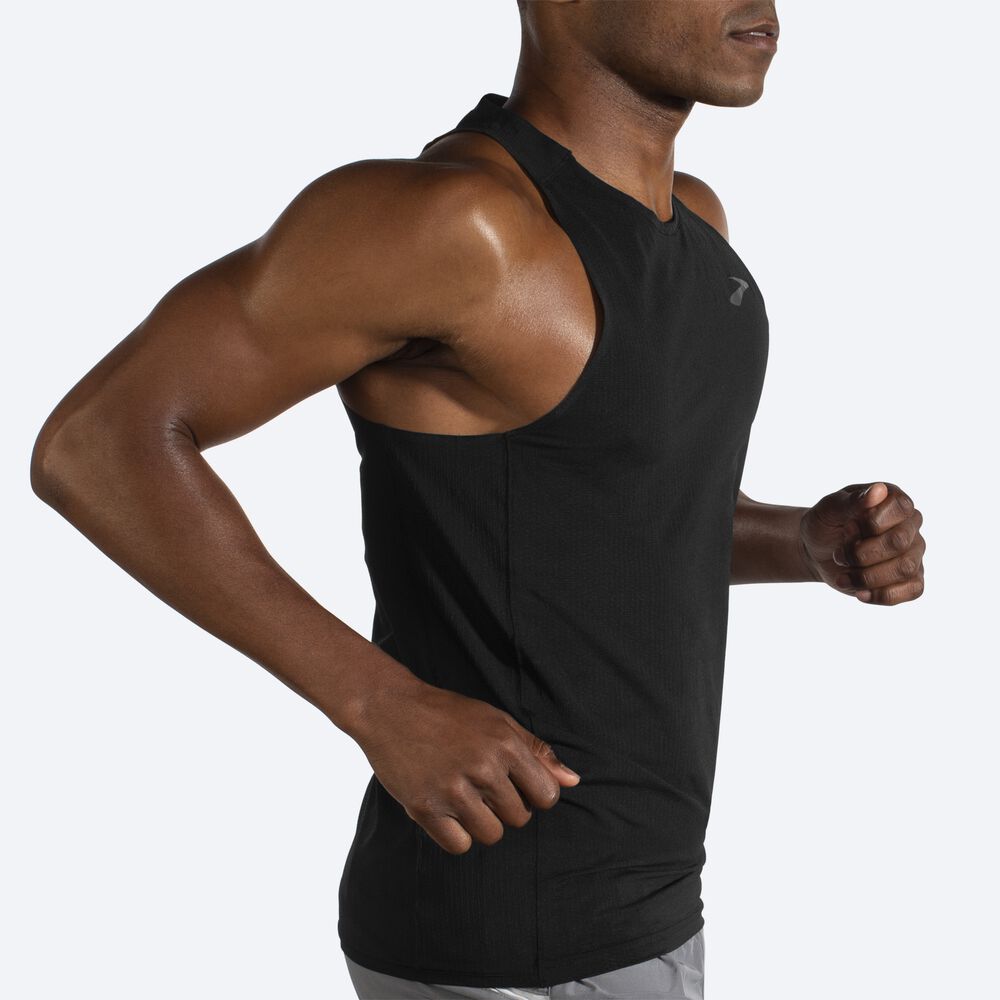 Camiseta Tirantes Brooks Atmosphere Singlet Hombre Negras | Ecuador-47529