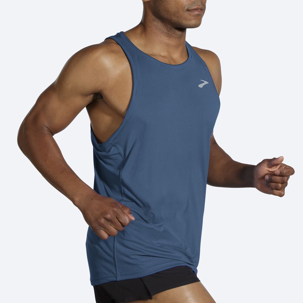 Camiseta Tirantes Brooks Atmosphere Singlet Hombre Azules | Ecuador-52407