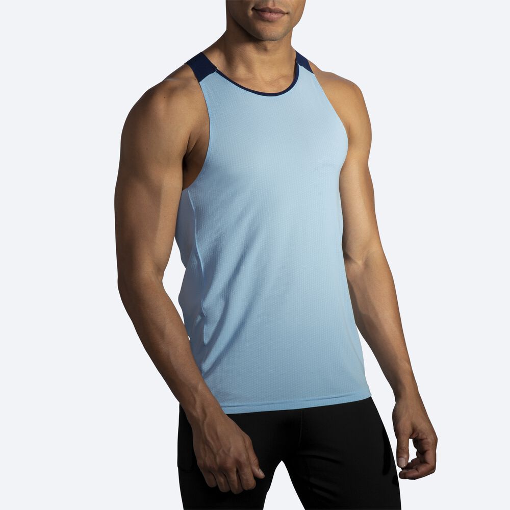 Camiseta Tirantes Brooks Atmosphere Singlet Hombre Azul Marino | Ecuador-52491