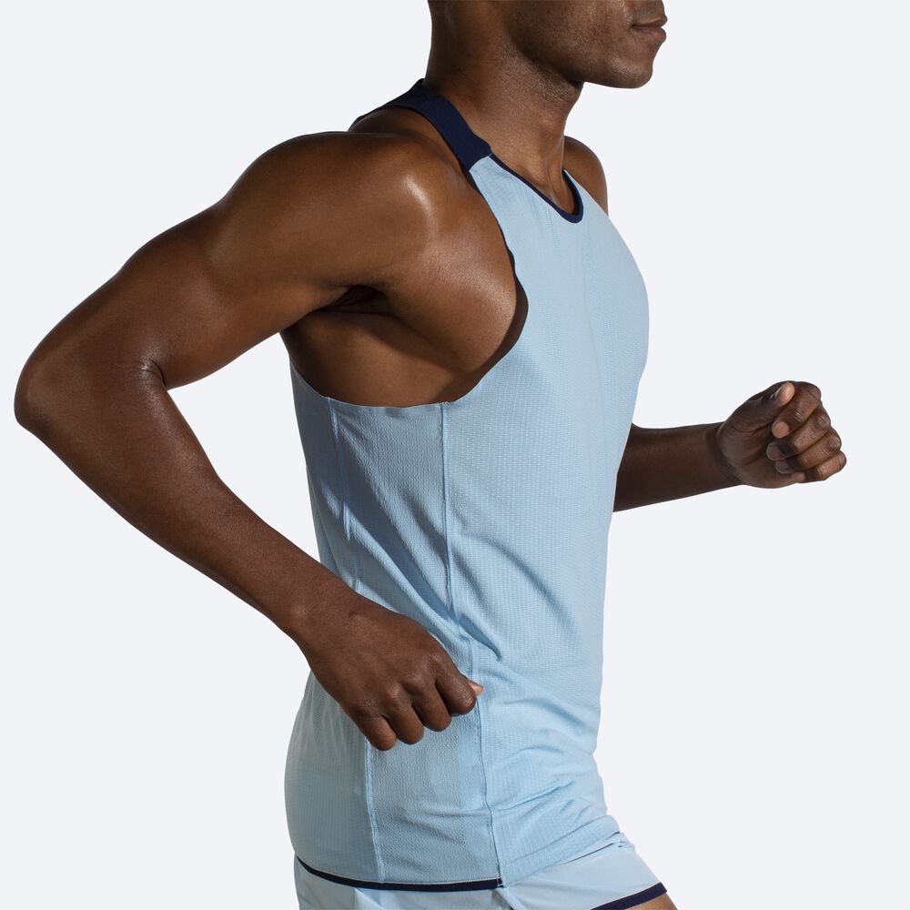 Camiseta Tirantes Brooks Atmosphere Singlet Hombre Azul Marino | Ecuador-52491