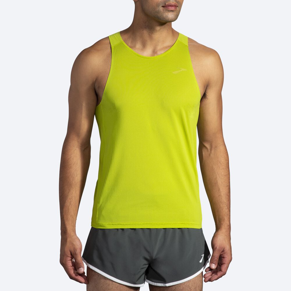 Camiseta Tirantes Brooks Atmosphere Singlet Hombre Amarillo | Ecuador-97684