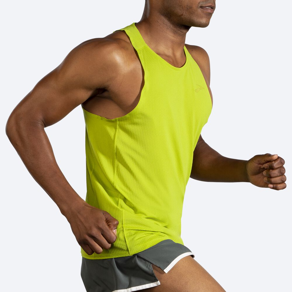 Camiseta Tirantes Brooks Atmosphere Singlet Hombre Amarillo | Ecuador-97684