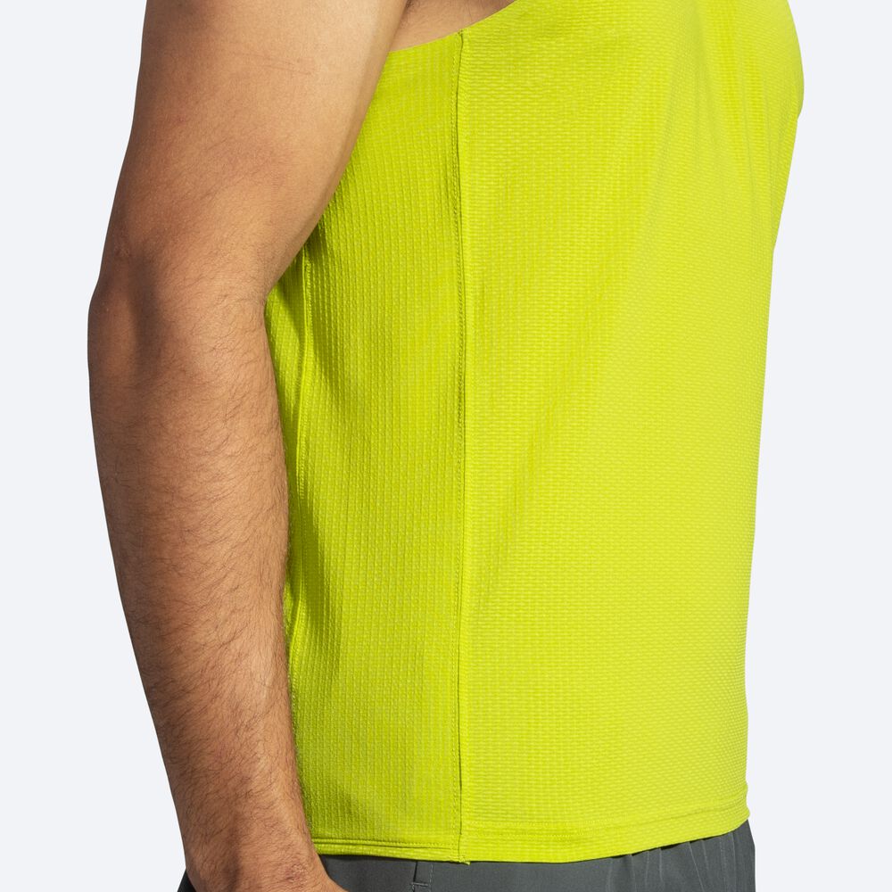 Camiseta Tirantes Brooks Atmosphere Singlet Hombre Amarillo | Ecuador-97684